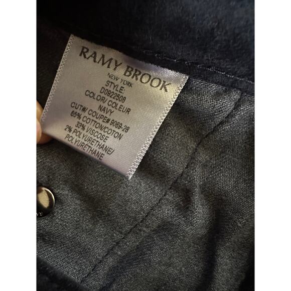 Ramy Brook Velveteen Helena Jeans Womens Size 25 Navy Flare Leg Skinny New - Picture 8 of 11